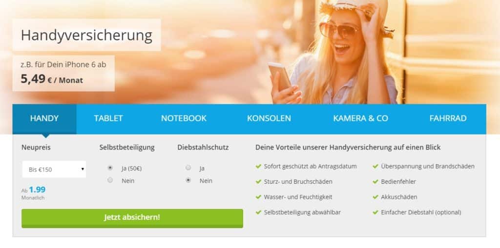 Onlineversicherung.de - Leistungen im Vergleich